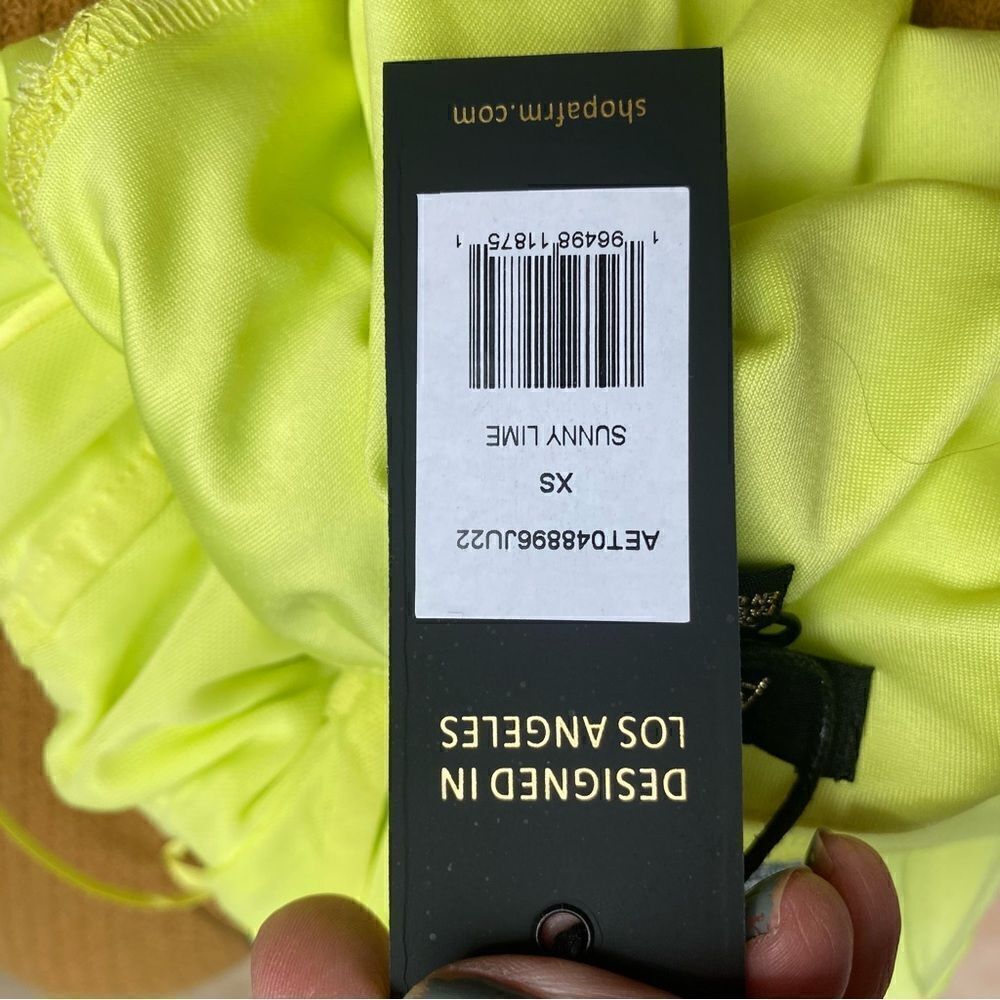 AFRM Myla Corset Crop Top in Sunny Lime NWT size XS - Picture 6 of 12